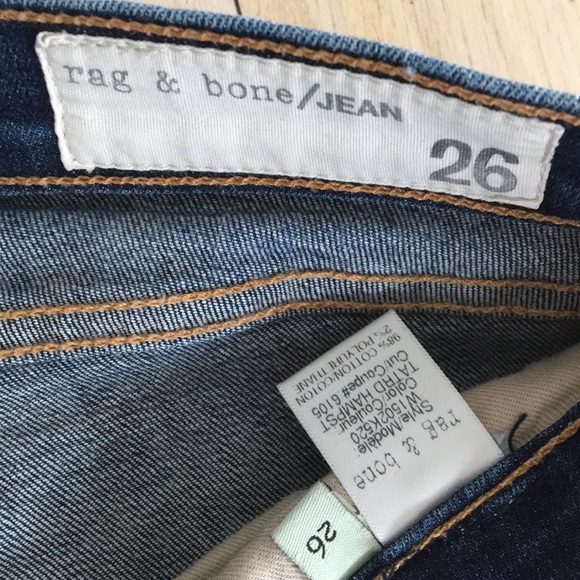 Rag & bone distressed w holes skinny jean size 26 - Picture 3 of 5